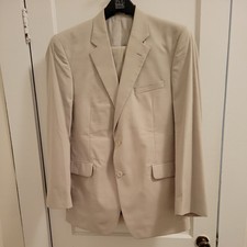 Jos A Bank Spring Weight Mens Tan Suit 41R 35W 28Pleat NWT 55Cotton-45Poly Blend