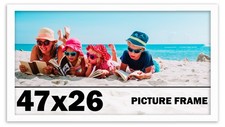 47x26 Frame White Wood Picture Photo Frame with UV Acrylic and Acid Free Backing