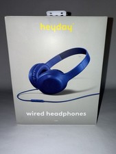 Heyday Wired Headphones - Blue - New In Box Sealed 3.5mm Aux Plug
