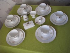 Rosenthal, schwarze Rose Schattenrose, Kaffeeservice mit  Goldrand, 50 er Jahre