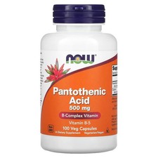 Now Foods Pantothenic Acid 500mg, 100 Capsules Pack of 100 Count 1 