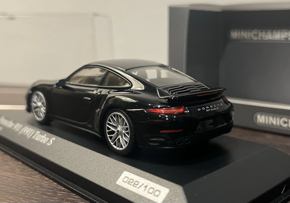 Porsche 911 Turbo S 1 43 991 Minichamps Black Schwarz! 1 Of 100! - Immagine 2 di 4