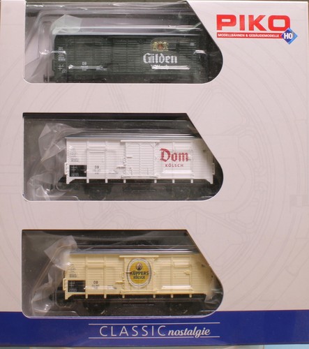Piko 58372, Spur H0, Kölsch - Bierwagen-Set, 3-teilig , 2-achsig, Epoche 3 | Zustand: Neu