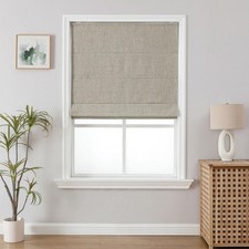 Cordless Roman Shades - Linen Window Blinds 35" W x 75" H - Light Filtering, Eas
