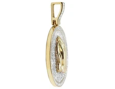 Diamond 14K Yellow Gold Finish Praying Hand Medallion Pendant Charm 0.75 CT 1.3"