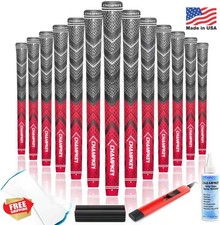 CHAMPKEY Golf Grips 13 Pack Red Oversize Rubber with Solvent Tape Clamp