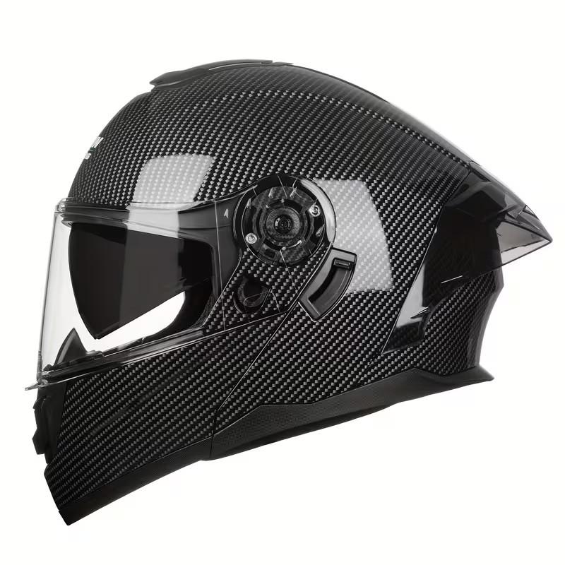 Motorcycle Helmets Modular Full Face Helmet Flip Up Carbon Fiber Pattern