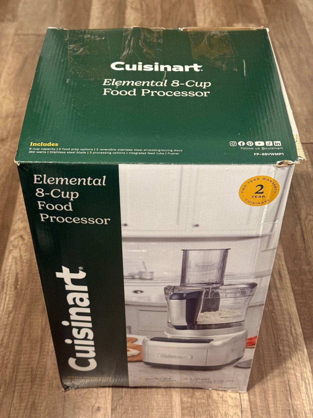 Cuisinart FP-8SVWMP1 Elemental 8 Cup Food Processor OPEN BOX