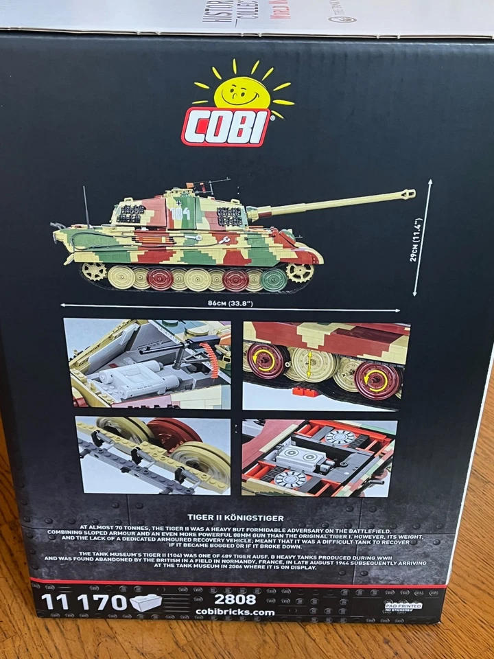 COBI 2808 1:12 alemán PzKpfw VI Königstiger Sd.Kfz.182 11.170 piedras ¡EMBALAJE ORIGINAL! - Imagen 3 de 4