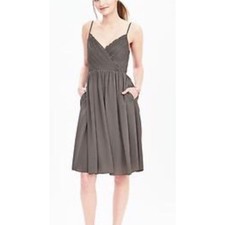 Banana Republic Gray Bridesmaid/Wedding spaghetti strap Dress Size 2 coquette 