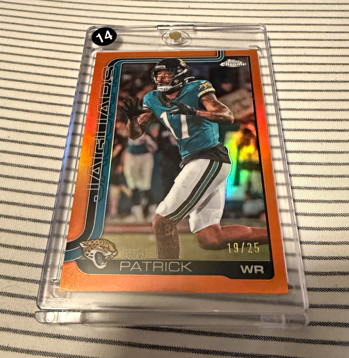 Topps Chrome 2025 Tim Patrick Orange Parallel 19/25 Jacksonville Jaguars #96