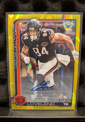 Topps 2025 Topps Chrome Colston Loveland RA-CL Rookie Auto 211/275 Bears