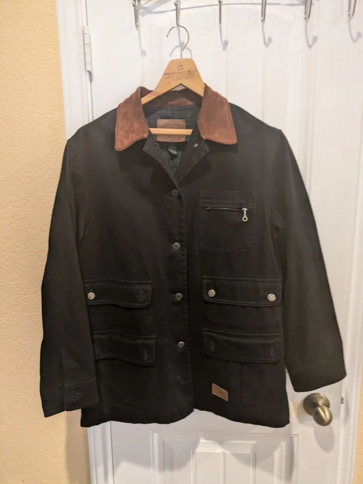 Chaqueta de Caza Ralph Lauren L Negra RRL Utilidad Polo Cuero Tareas Western Foto 4 de 4