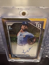 YONIEL CURET 2024 BOWMAN CHROME GOLD SHIMMER 1ST BOWMAN RC #37/50 ON CARD AUTO