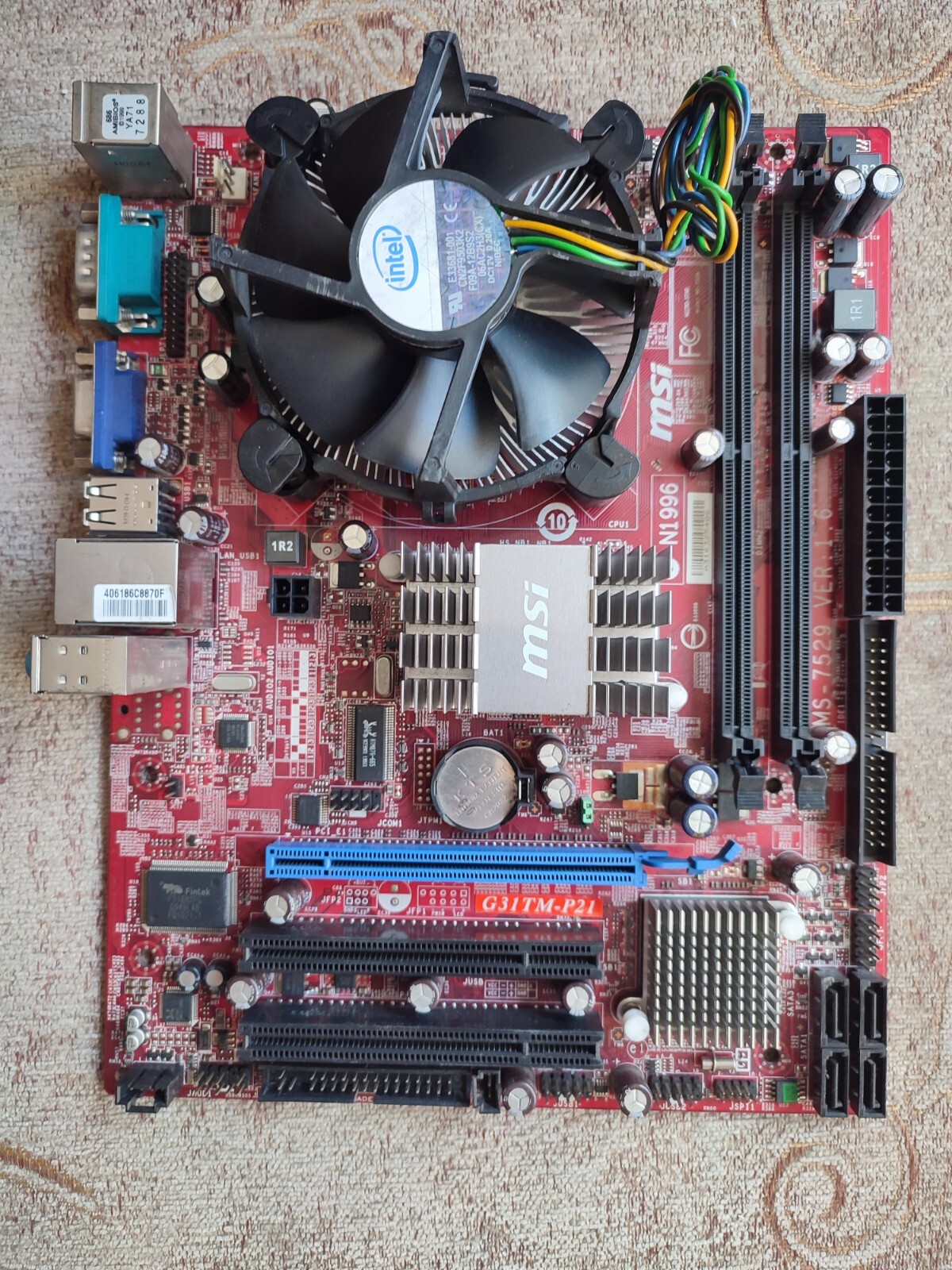 Carte Mère MSI MS-7529 (G31TM-P21) Socket 775, DDR2, PCI - Occasion Fonctionnelle