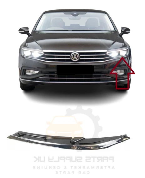 NEW FOR VOLKSWAGEN PASSAT B8 2018 2021 CHROME TRIM UNDER HEADLIGHT
