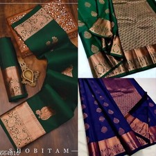 Women's Jacquard Silk saree With Running Blouse piece