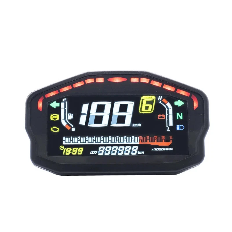 Motorcycle Adjustable Speedometer Dashboard LEd Waterproof Temperature Gauge Kit - Image 4 of 4