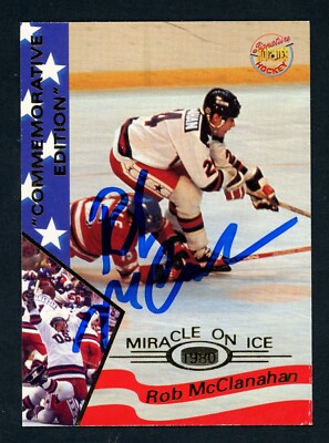 Rob McClanahan Miracle On Ice 1980 USA Olympic Gold Hockey Signed Card E27767