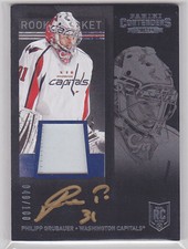 2013-14 Panini Contenders Patch Autographs #208 Philipp Grubauer RC 40/100