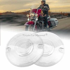 2X Motorcycle Turn Signal Lens Covers Clear For Harley Sportster Electra Glide