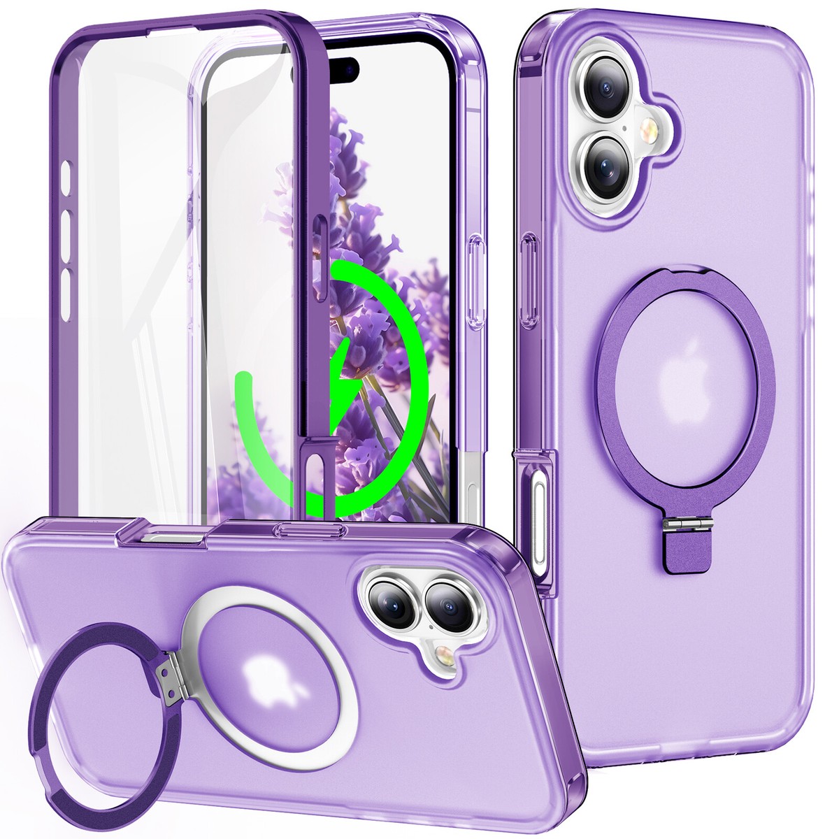 Yoedge Magnetica Cover con Cordino per iPhone 15 Pro 6,1 Compatibile con MagSafe, Custodia con Corda Collana Tracolla Laccio, Trasparente TPU Silicone Antiurto Case con Aesthetic Disegni 2-Fiori
