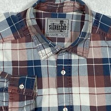 Vintage Levi  s Silver Tab Button Up Shirt Mens L Red Plaid Flannel Long Sleeve