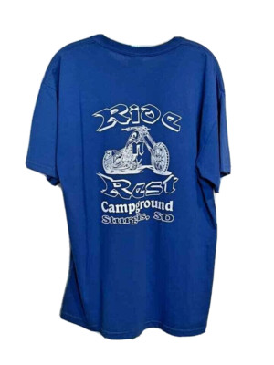 Sturgis S.D. Bike Week 2006 Ride & Rest Campground Blue Men's T-Shirt Size L