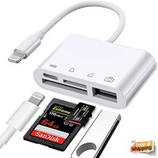 Adaptador de lector de tarjeta de memoria para computadora iPhone iPad Macbook