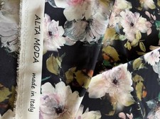 Authentic Top Italian luxury silk crepe fabric. Made in Italy