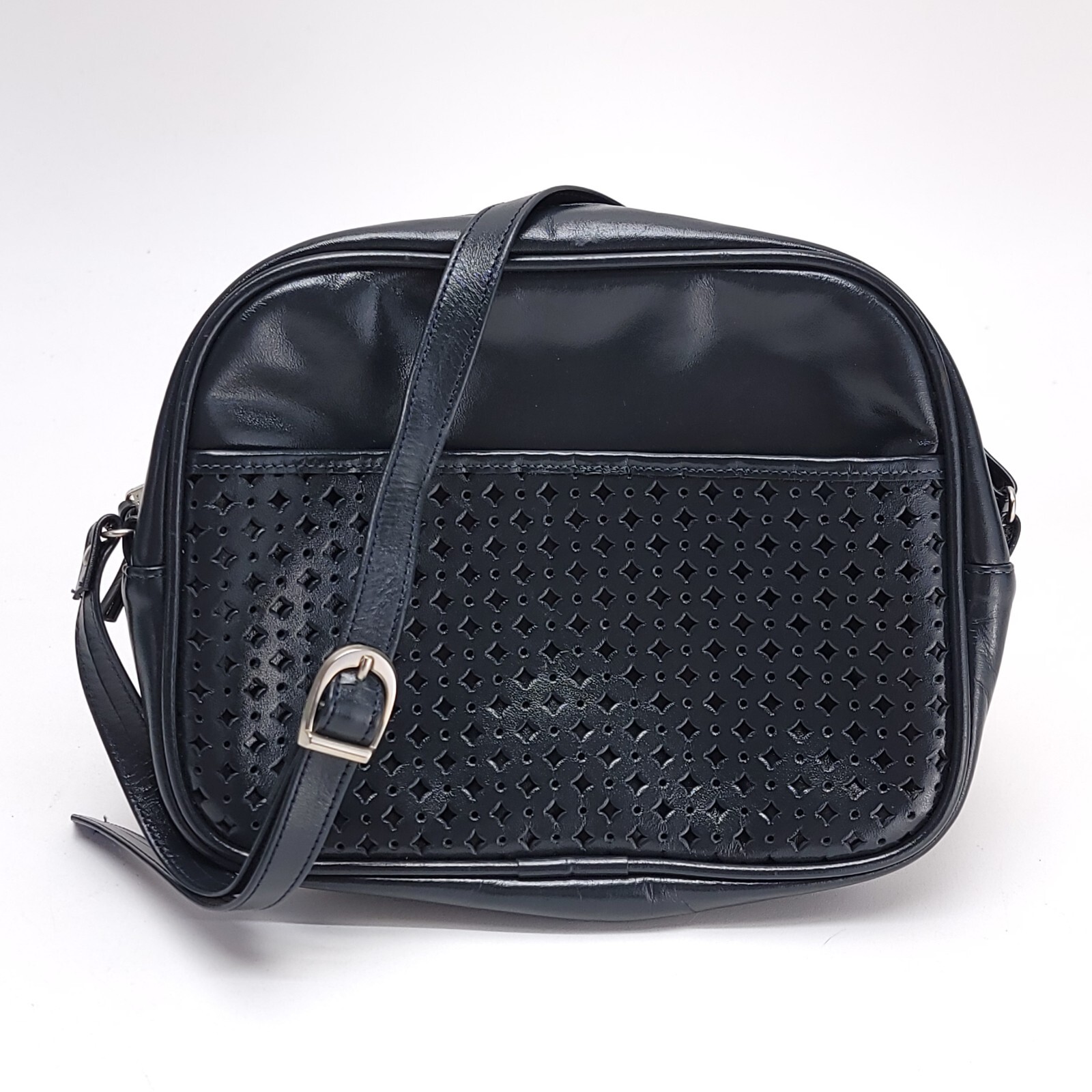 NEW Tic-Tac-Toes Vintage Black Leather Womens Purse Handbag Clutch Bag