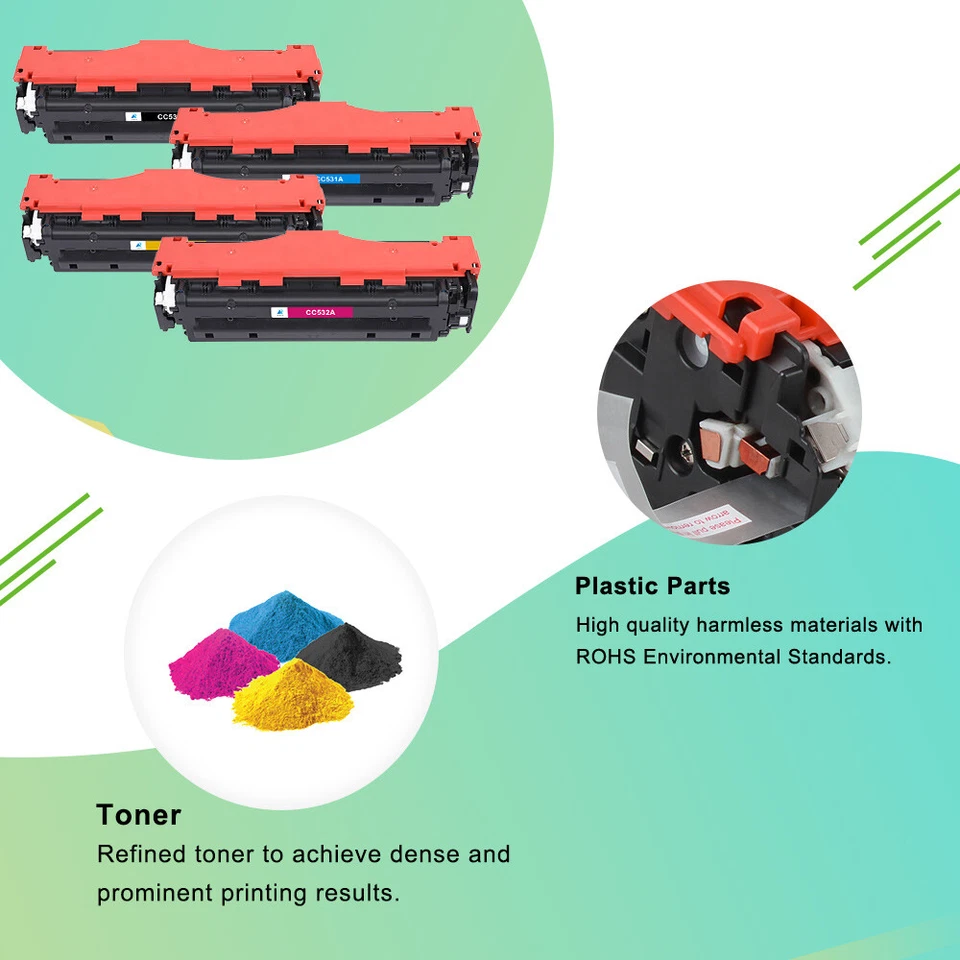 4 Pack CC530A-CC533A 304A Toner For HP Color LaserJet CP2025 CP2025n CM2320nf - Image 4 of 4