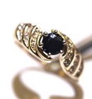 14k yellow gold .48ct SI1 H diamond sapphire gemstone ring 6g ladies 9 — photo 4