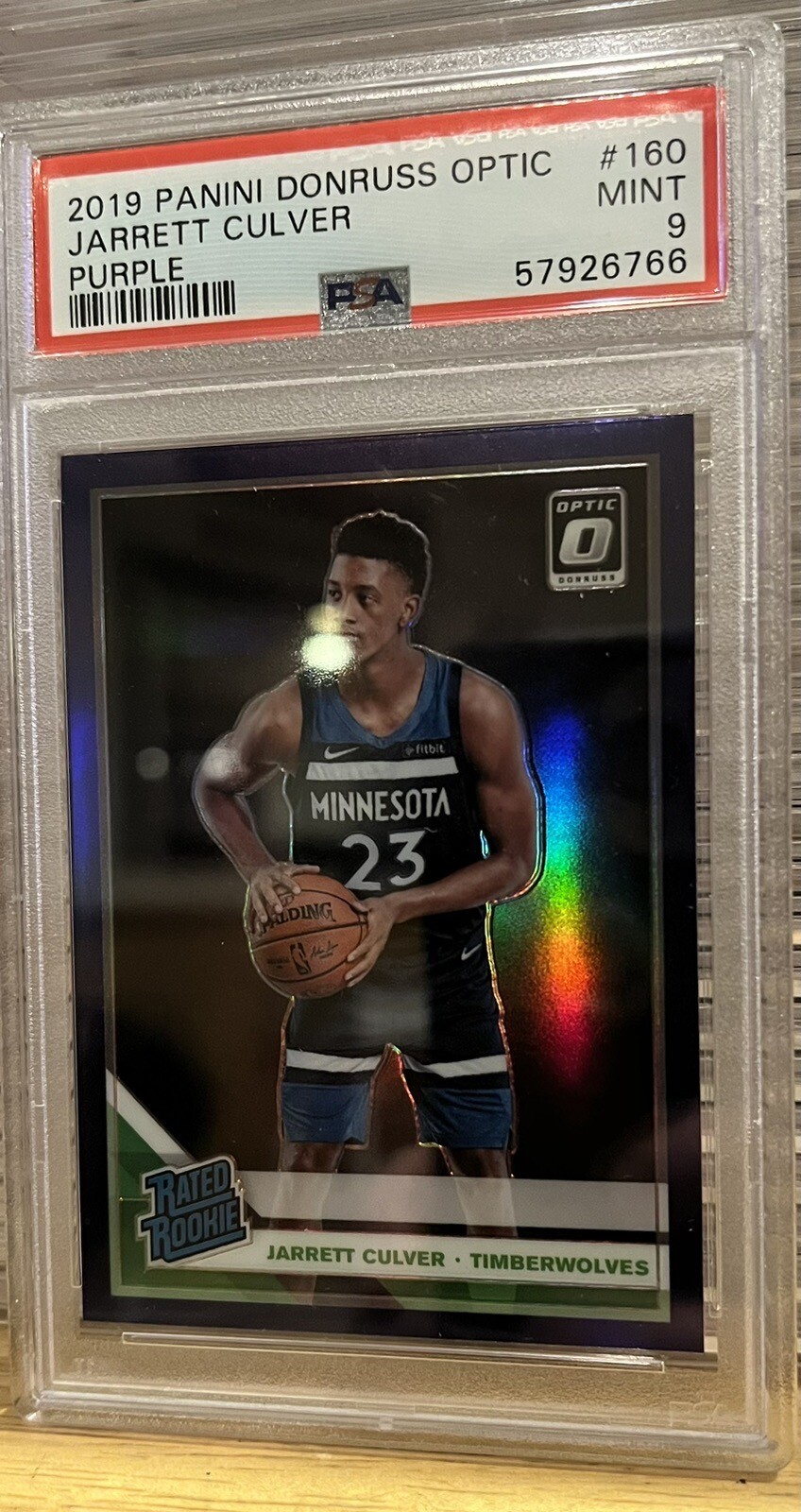 2019 Panini Optic Purple 160 Jarrett Culver RC PSA 9⭐️