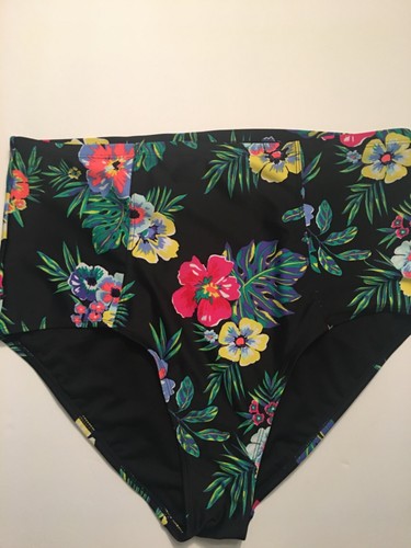 NWT**Old Navy Swimsuit Bottom*Size XL**Brite Floral on Black**High Waist*Cute!! - Picture 2 of 4
