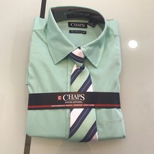 Boys Chaps Dress Shirt Button Up Size XL 14 Tie