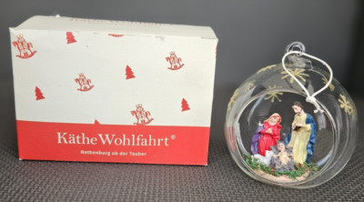 RARE Vintage Hanging Terrarium Glass Nativity Scene Ornament Wohlfahrt? FREESHIP