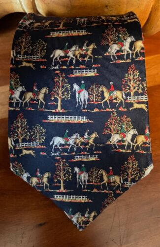 Vintage Burberry’s Of London Silk Tie “Horses” Made in England