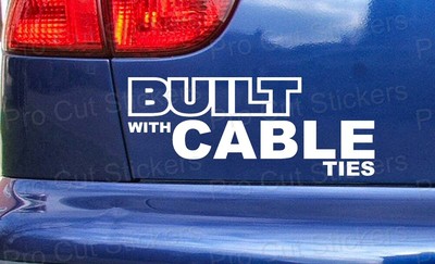 Lustiger Auto-Fenster-Autoaufkleber mit Kabelbindern gebaut JDM DUB-Szene