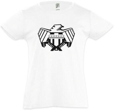 JUSTICE DEPARTMENT LOGO I Kids Girls T-Shirt Judge Mega Dredd DEPT City Eagle