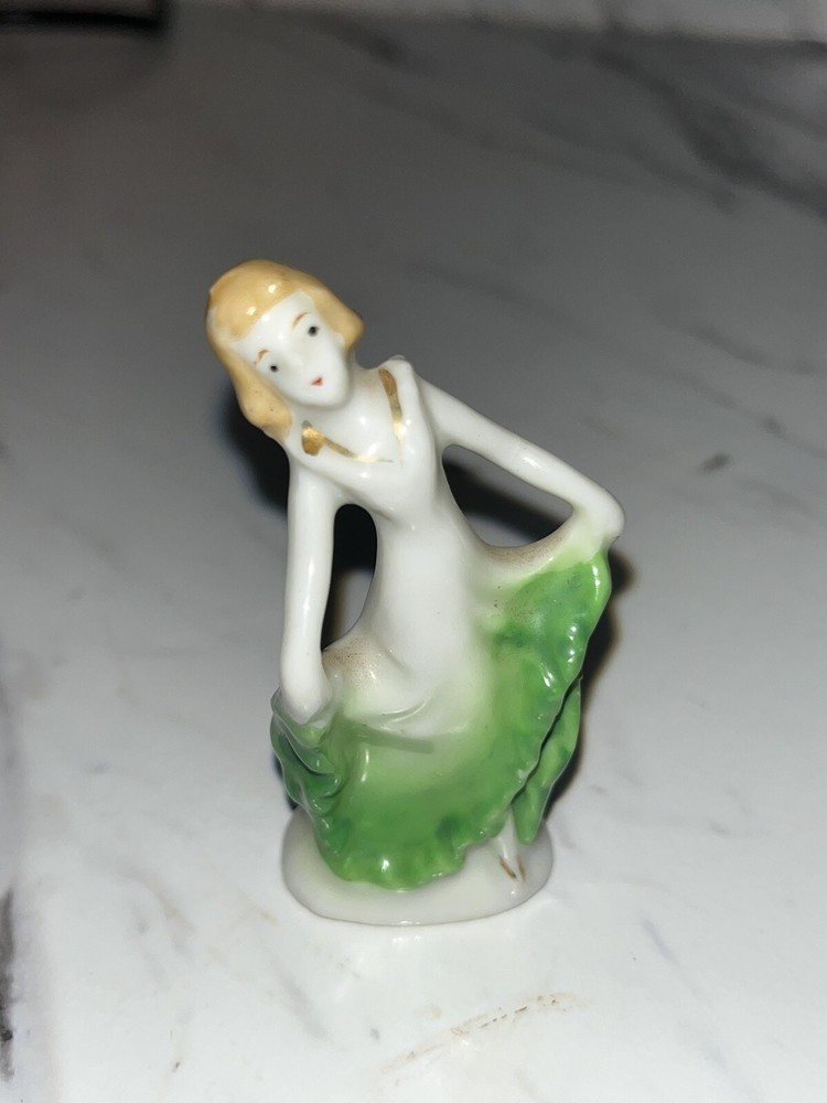 Vintage Porcelain Woman In Evening Dress Figure Made In Occupied Japan 3