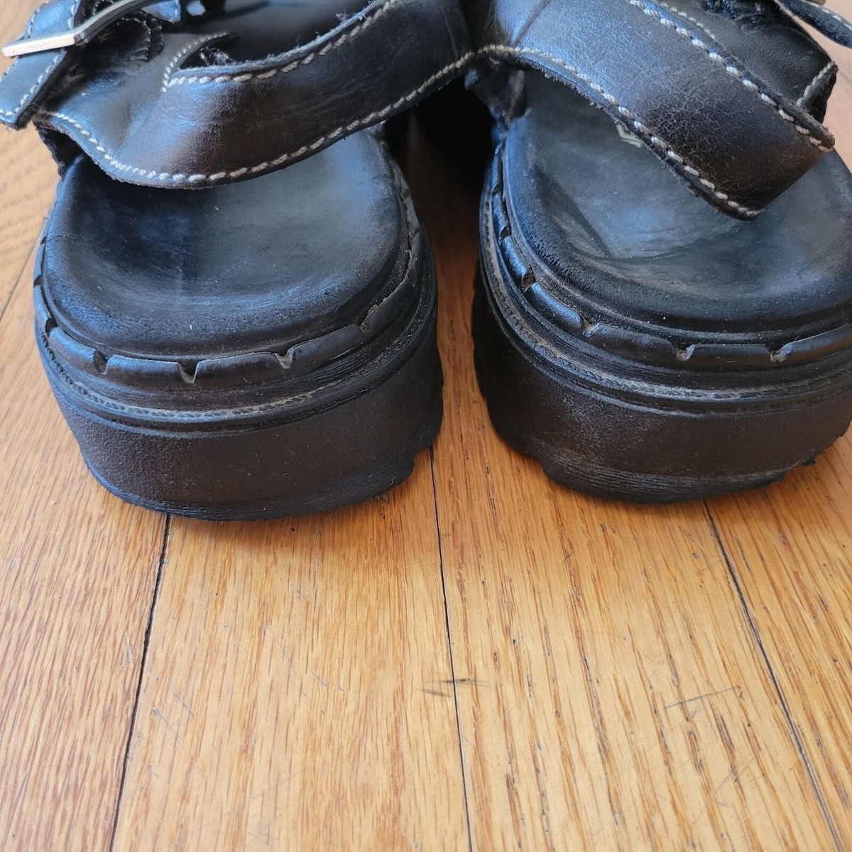 Y2K Vintage Skechers Chunky Platform Black Fisherman Sandals Size11 SN6720 Skechers Women main image 3