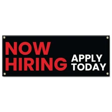 Now Hiring Apply Today Banner Concession Stand Food Truck Single Sided