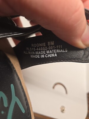 YUU Women's Sandals - Black Roonie Style Open-Toe Strap Wedge Size