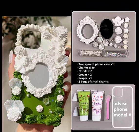Kit DIY étui Téléphone Avec Fleurs Marguerites Tournesols - Nécessaire De Bricolage, Breloques, Personnalisable