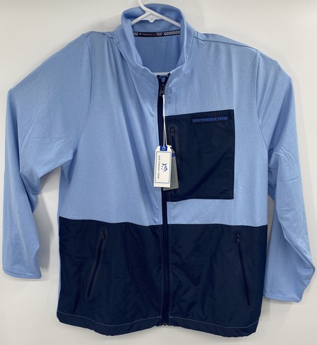 Southern Tide Mens T3 Sea Foam $135 Performance Full Zip Jacket Blue XL