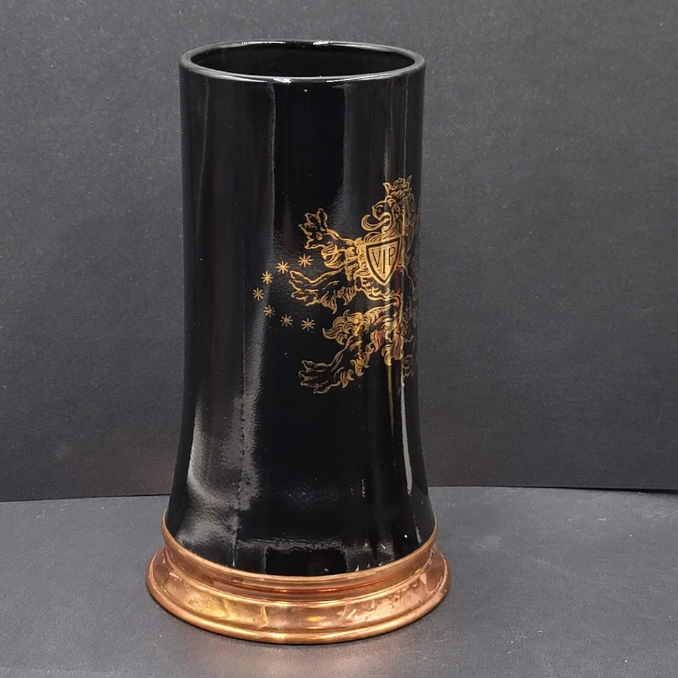 Черный и медный цветной тяжелый высокий пиво Stein стеклянная кружка лев VIP три короны - Изображение 4 из 4