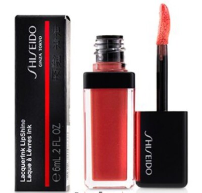 Shiseido LacquerInk Lip Shine #306 CORAL SPARK -  6mL / 0.2 Oz.