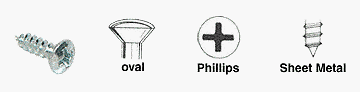 CRL 6 x 3/4" Oval Head Phillips Sheet Metal Screws - Box of 100 CRL 6 x 3/4" Oval Head Phillips Sheet Metal Screws - Box of 100