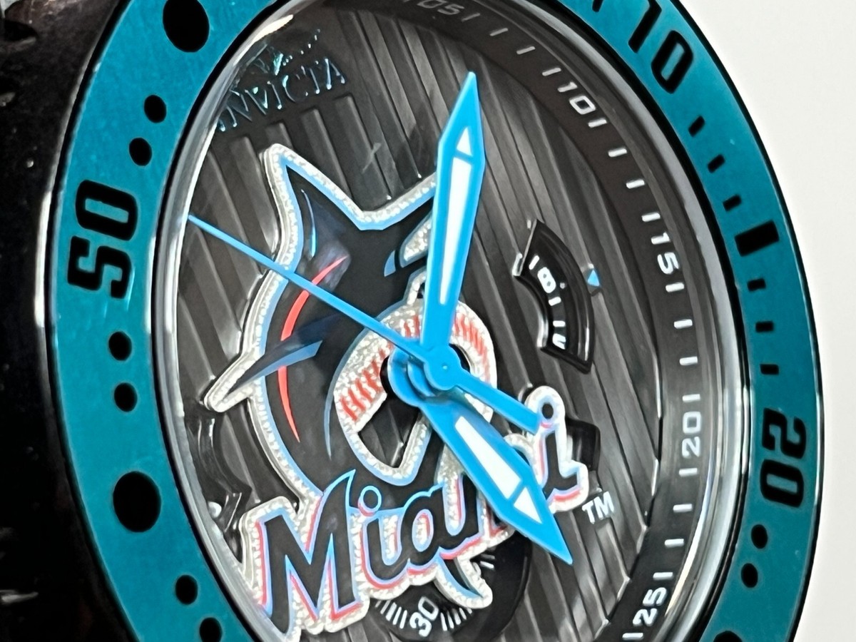 Invicta MLB Miami Marlins Men's Watch 52mm, Black (42363) 10ATM WR